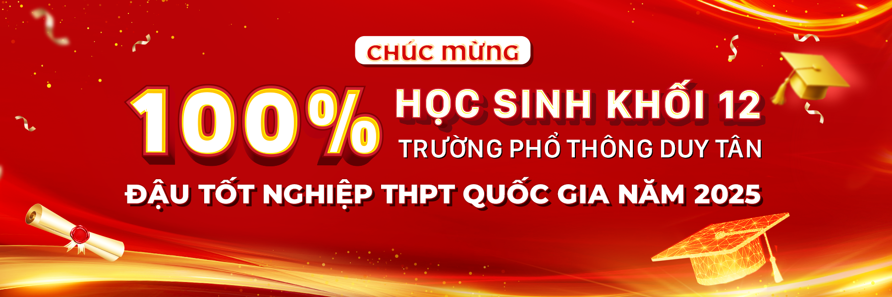 100% học sinh đậu tốt nghiệp THPT Quốc gia năm 2025