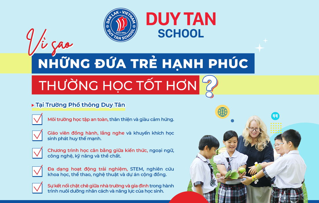 VÌ SAO NHỮNG ĐỨA TRẺ HẠNH PHÚC THƯỜNG HỌC TỐT HƠN?