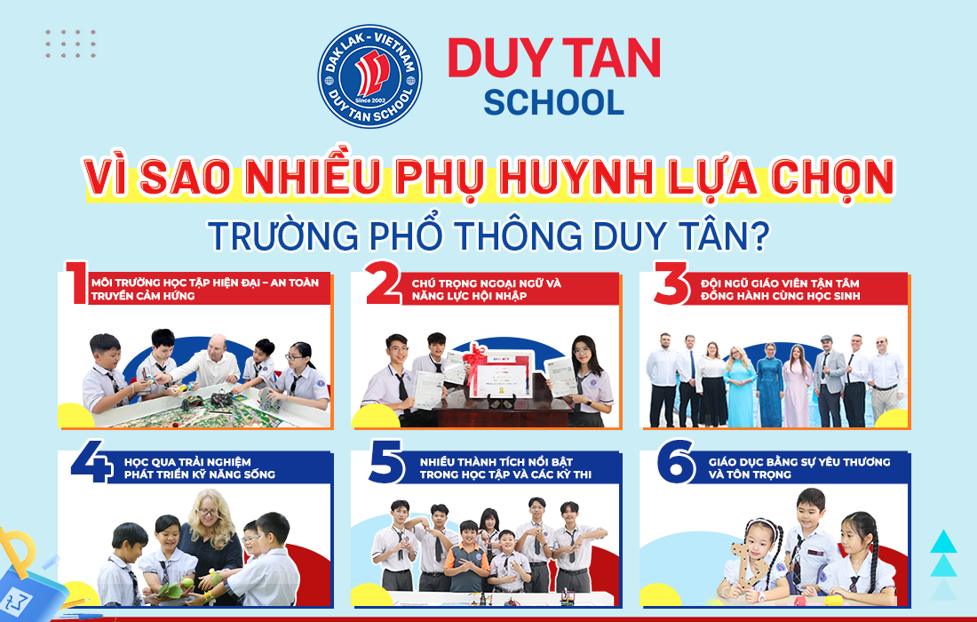 VÌ SAO NHIỀU PHỤ HUYNH LỰA CHỌN TRƯỜNG PHỔ THÔNG DUY TÂN?